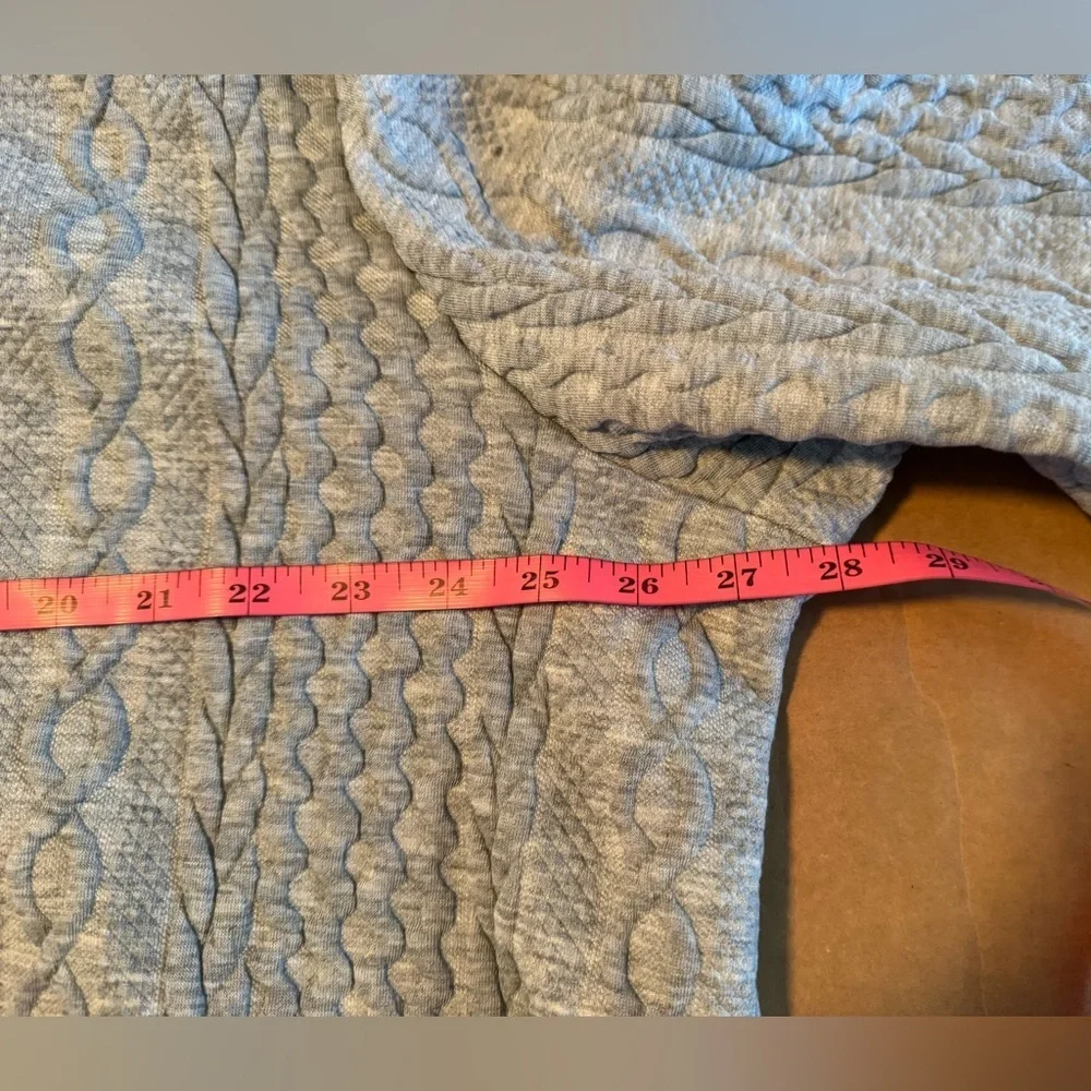 Gray half Cable Knit Woman’s hoodie Plus Size - Picture 8 of 8